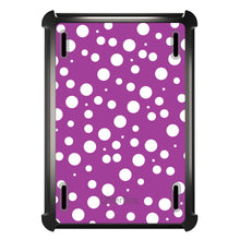 DistinctInk™ OtterBox Defender Series Case for Apple iPad / iPad Pro / iPad Air / iPad Mini - Fuchsia White Bubbles Polka Dots