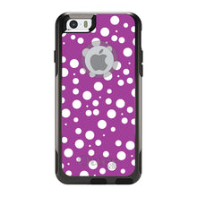 DistinctInk OtterBox Commuter Series Case for Apple iPhone or Samsung Galaxy - Fuchsia White Bubbles Polka Dots