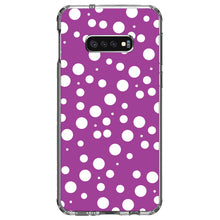 DistinctInk® Clear Shockproof Hybrid Case for Apple iPhone / Samsung Galaxy / Google Pixel - Fuchsia White Bubbles Polka Dots