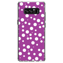 DistinctInk® Clear Shockproof Hybrid Case for Apple iPhone / Samsung Galaxy / Google Pixel - Fuchsia White Bubbles Polka Dots