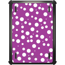 DistinctInk™ OtterBox Defender Series Case for Apple iPad / iPad Pro / iPad Air / iPad Mini - Fuchsia White Bubbles Polka Dots