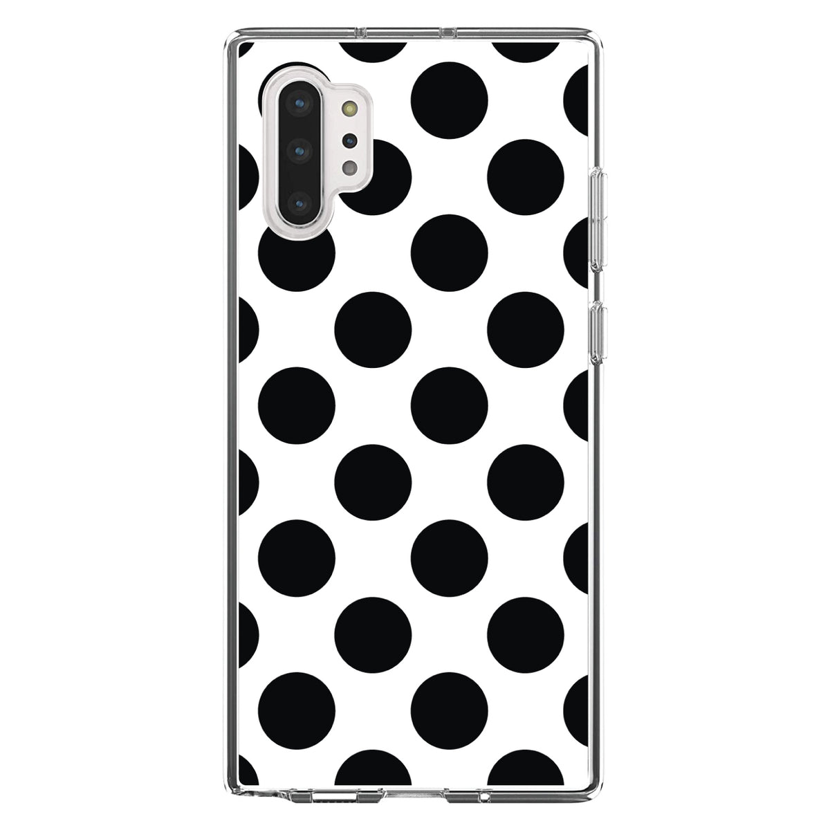 Black & White Polka Dots Clear Shockproof iPhone Case, view 10
