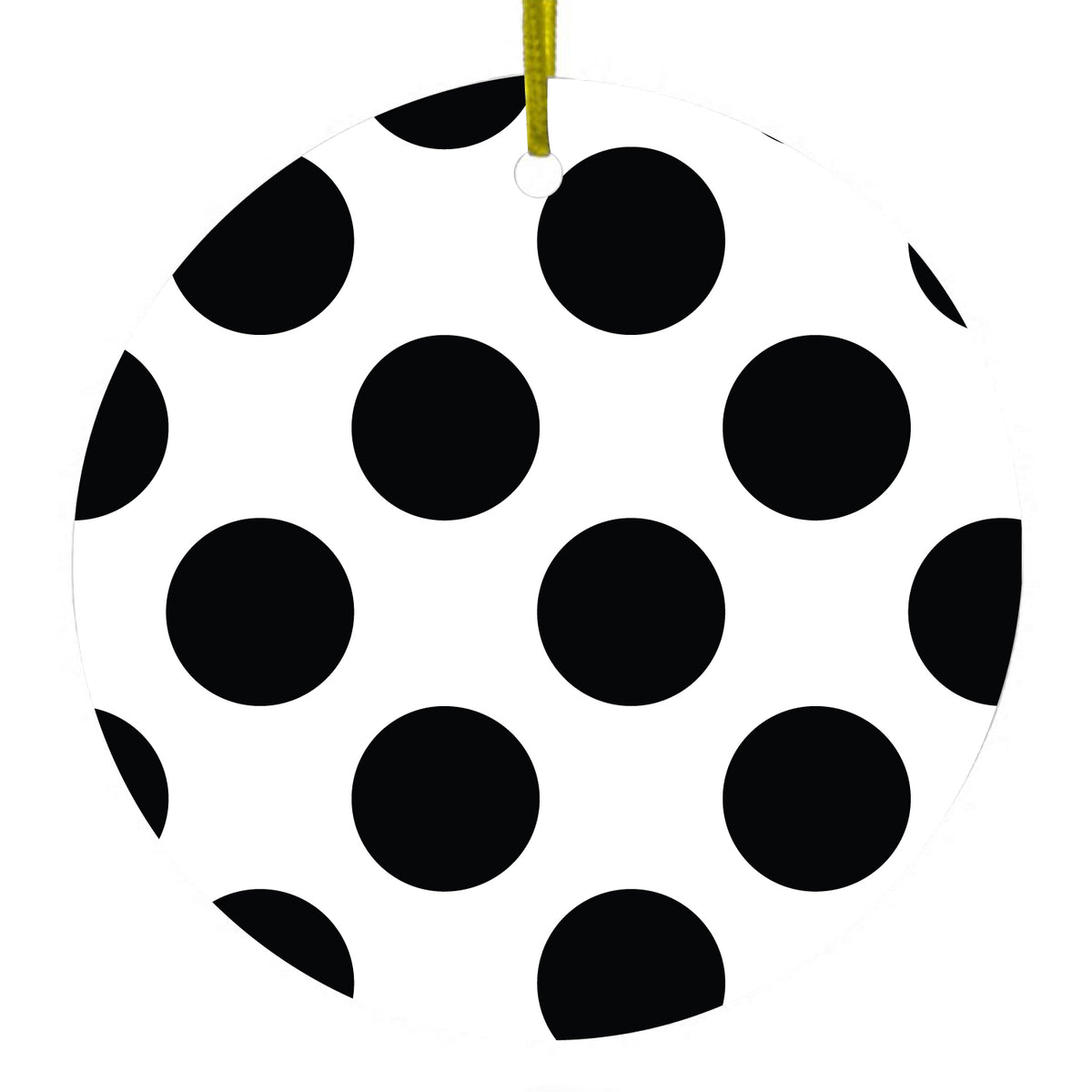 Black & White Polka Dots Ceramic Ornament