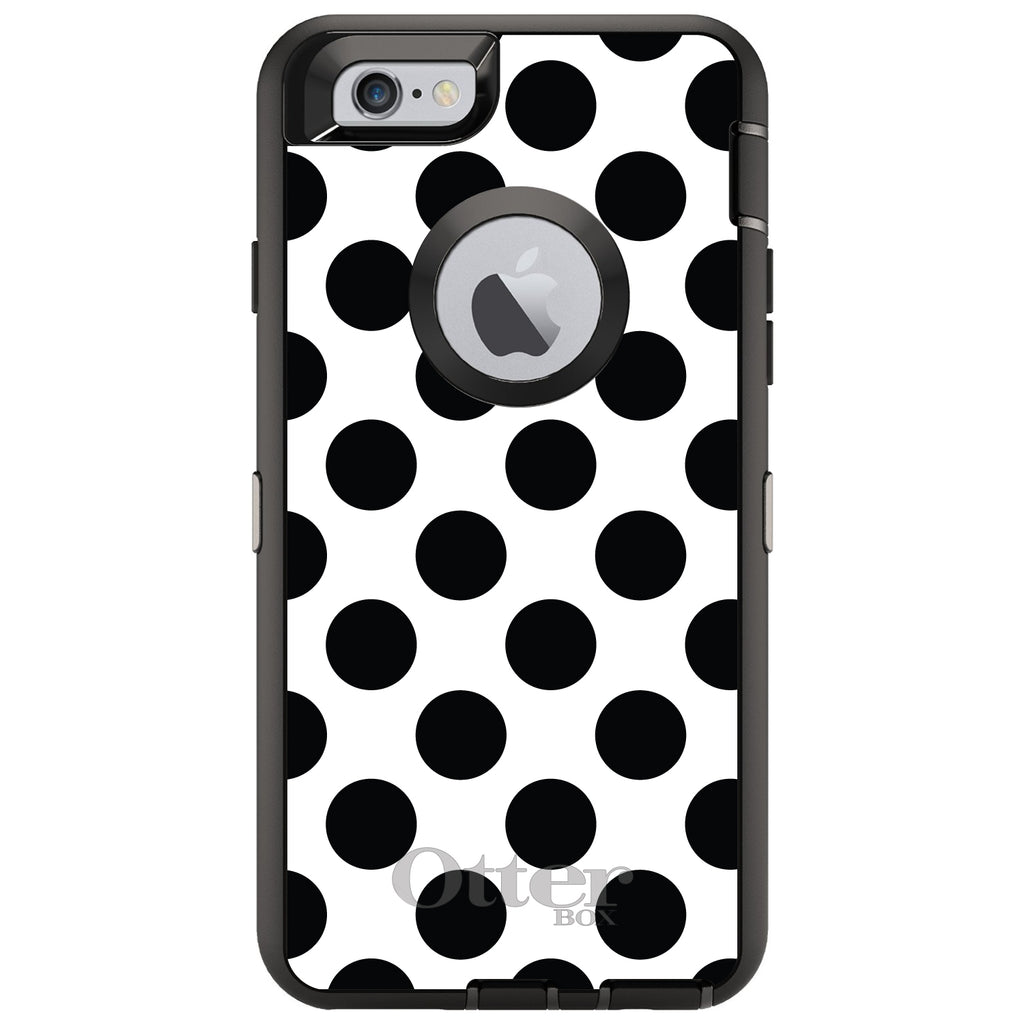 Black & White Polka Dots OtterBox Defender Case for iPhone & Galaxy, view 4
