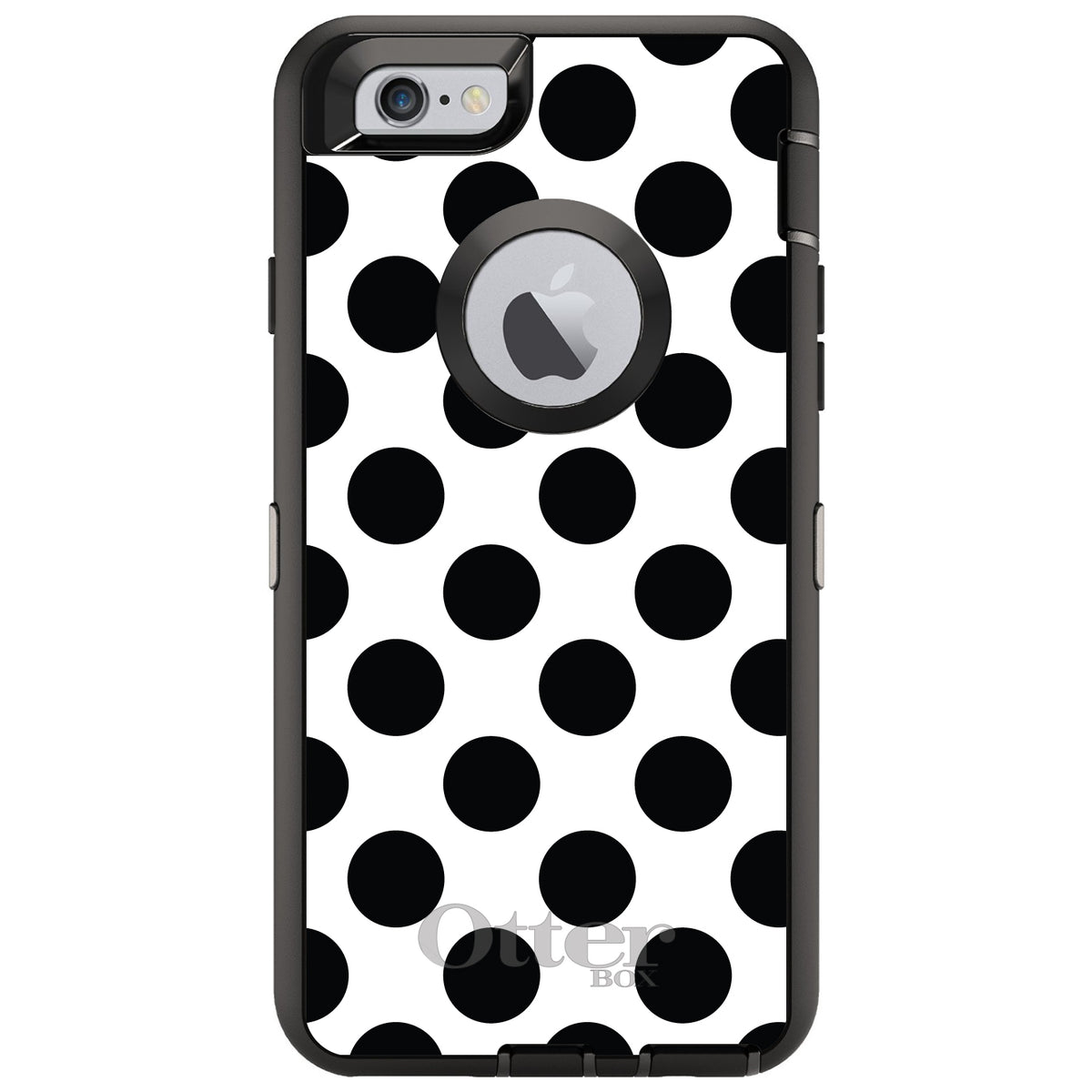 Black & White Polka Dots OtterBox Defender Case for iPhone & Galaxy, view 4