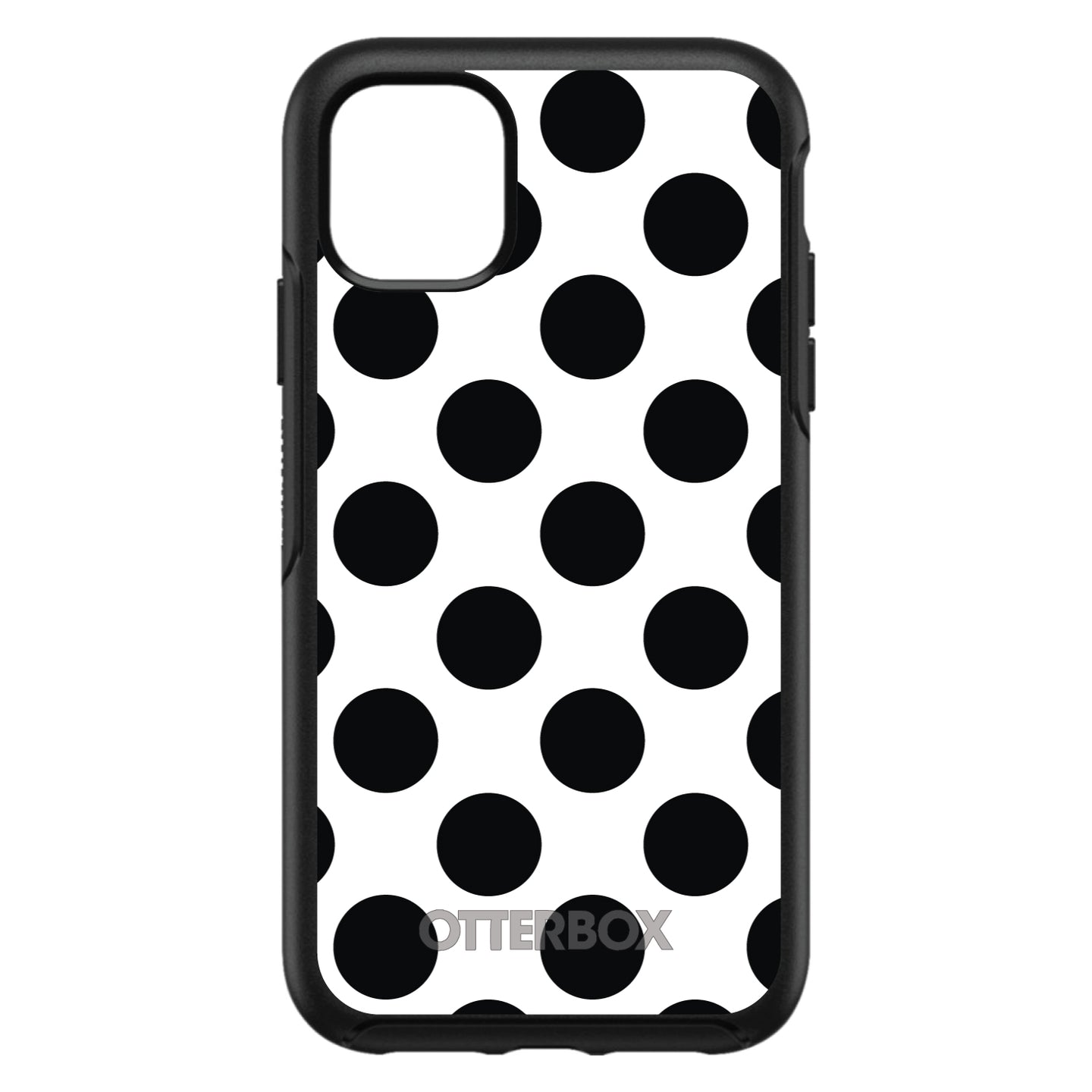 DistinctInk™ OtterBox Symmetry Series Case for Apple iPhone / Samsung Galaxy / Google Pixel - Black & White Polka Dots