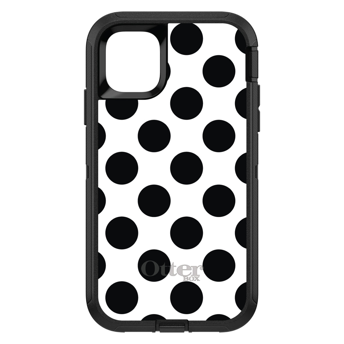 Black & White Polka Dots OtterBox Defender Case for iPhone & Galaxy, view 2