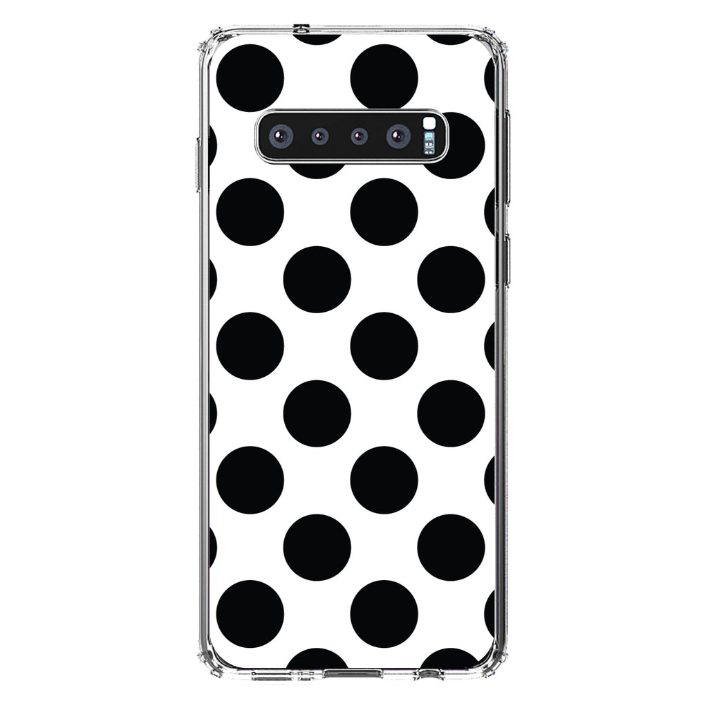 Black & White Polka Dots Clear Shockproof iPhone Case, view 17