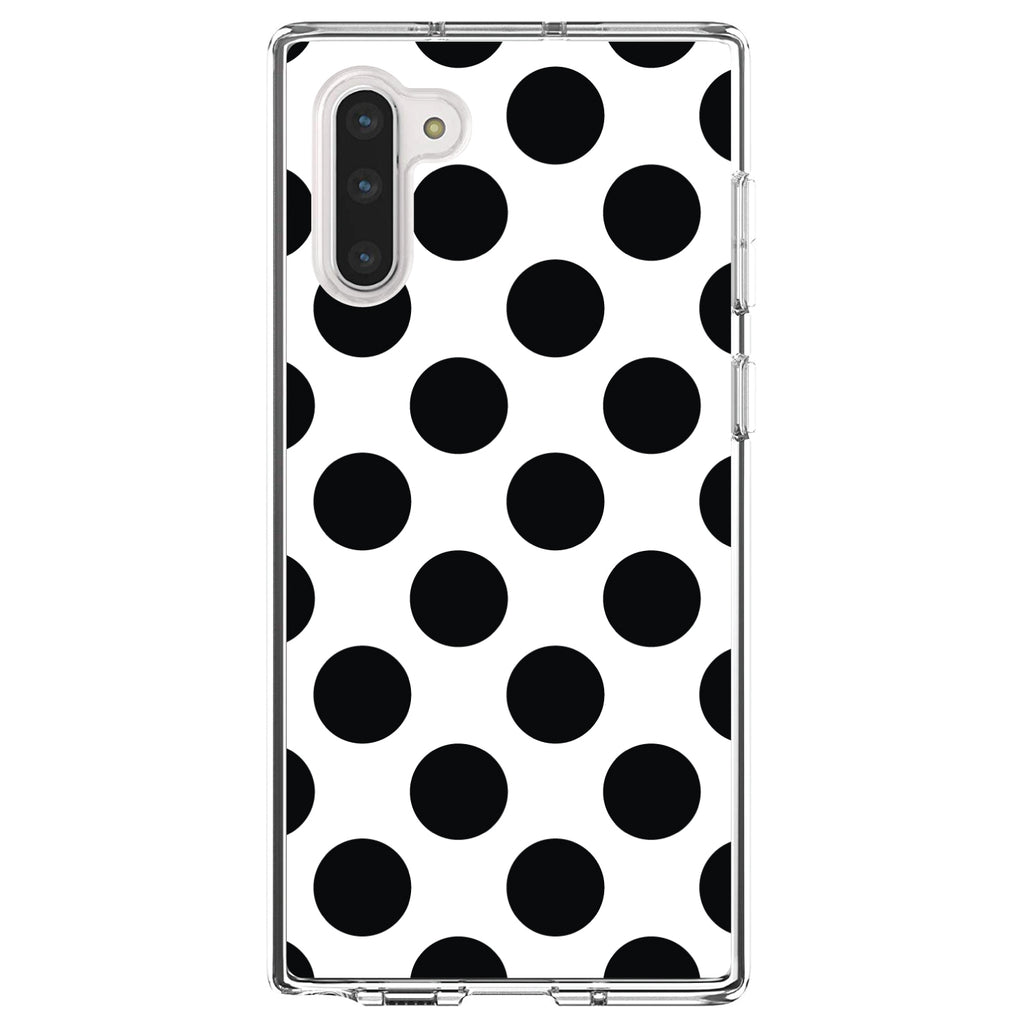Black & White Polka Dots Clear Shockproof iPhone Case, view 9