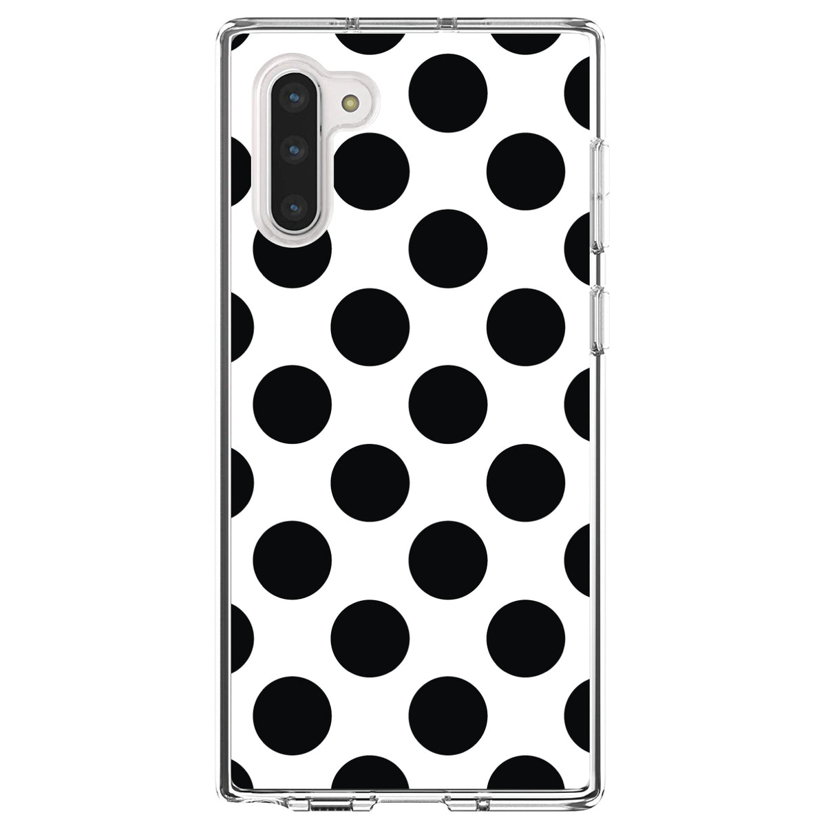 Black & White Polka Dots Clear Shockproof iPhone Case, view 9