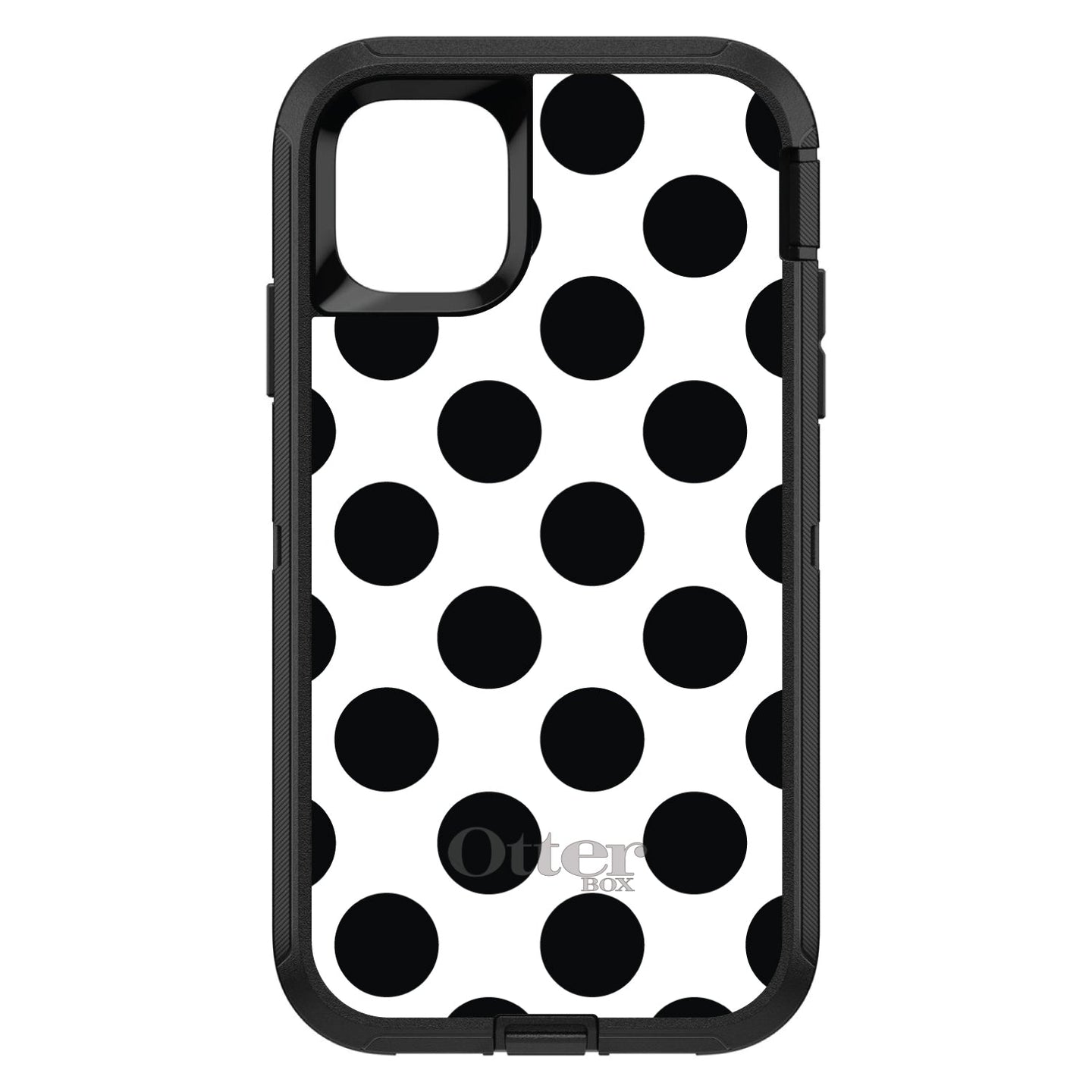 DistinctInk™ OtterBox Defender Series Case for Apple iPhone / Samsung Galaxy / Google Pixel - Black & White Polka Dots