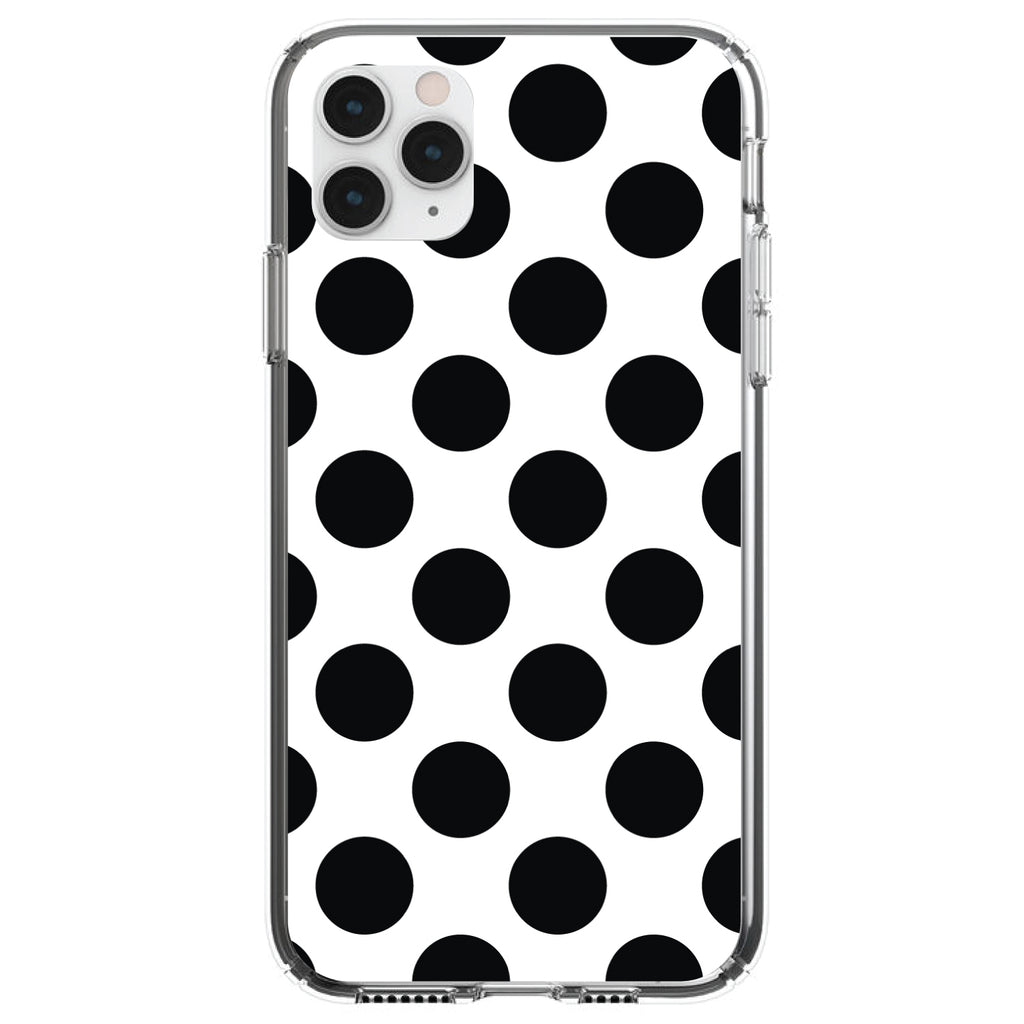 Black & White Polka Dots Clear Shockproof iPhone Case