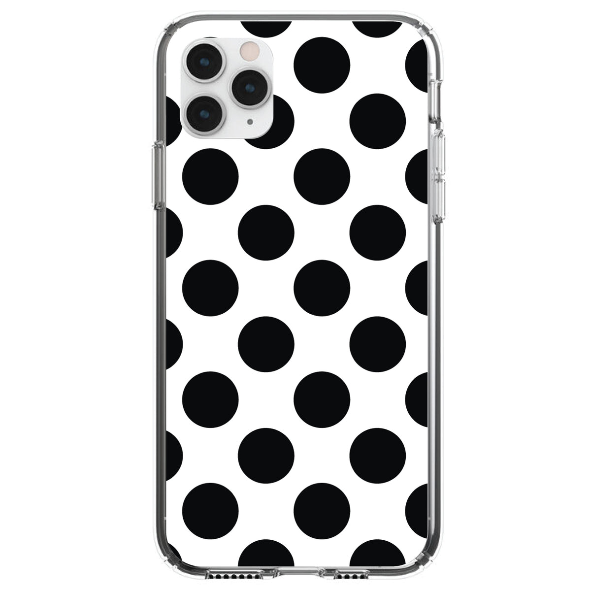 Black & White Polka Dots Clear Shockproof iPhone Case