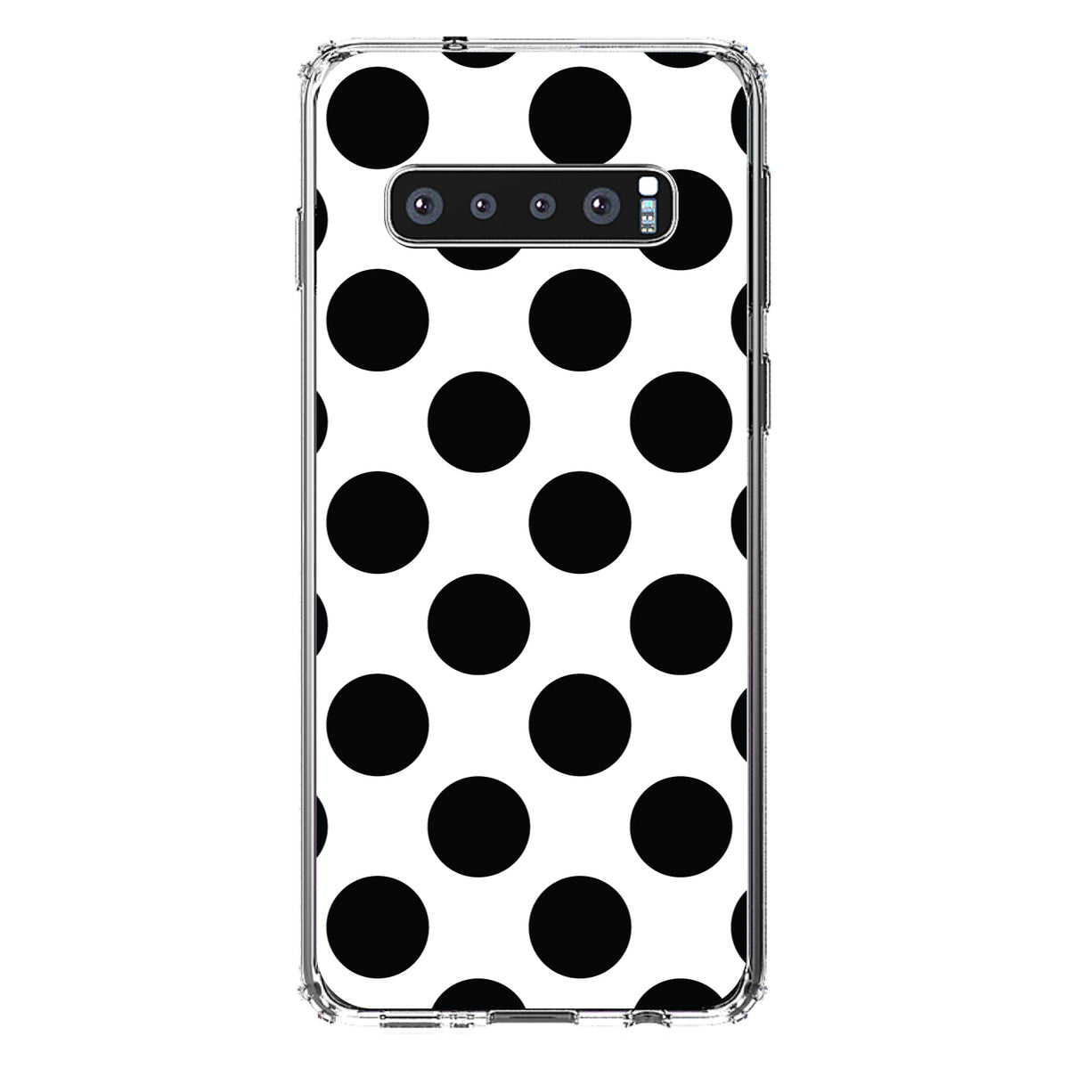 Black & White Polka Dots Clear Shockproof iPhone Case, view 16