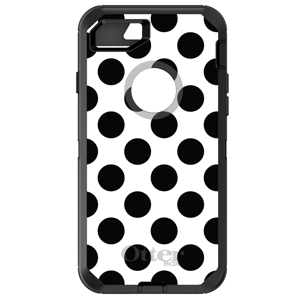 Black & White Polka Dots OtterBox Defender Case for iPhone & Galaxy