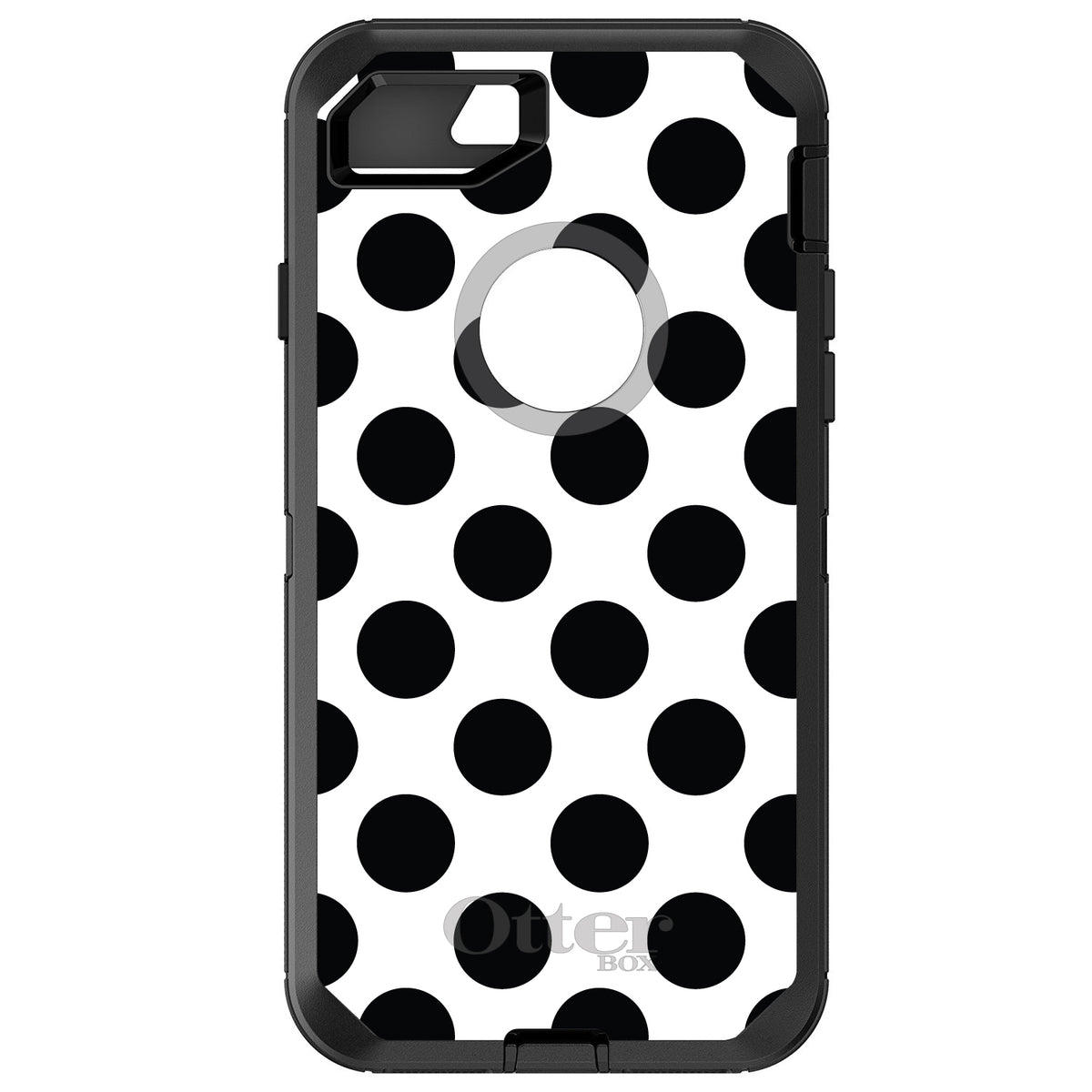 Black & White Polka Dots OtterBox Defender Case for iPhone & Galaxy