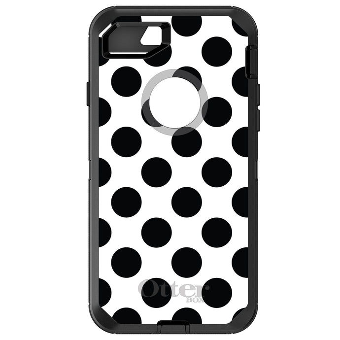 DistinctInk™ OtterBox Defender Series Case for Apple iPhone / Samsung Galaxy / Google Pixel - Black & White Polka Dots