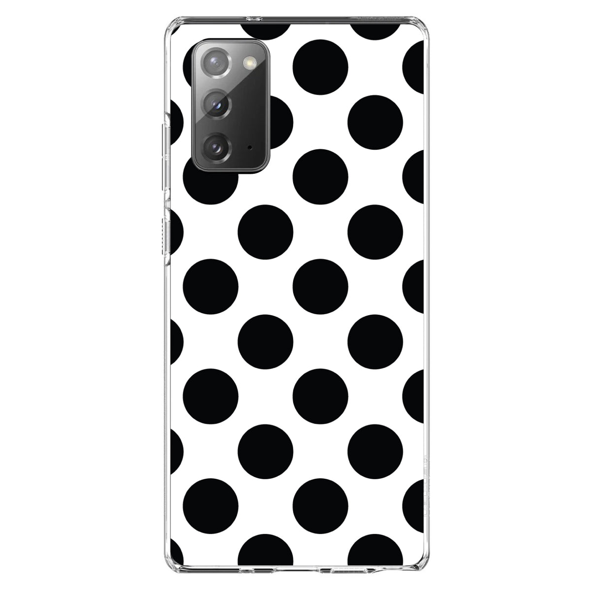 Black & White Polka Dots Clear Shockproof iPhone Case, view 8