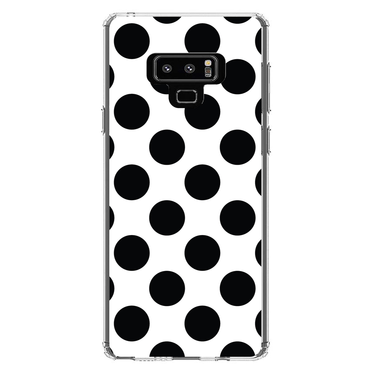 Black & White Polka Dots Clear Shockproof iPhone Case, view 11