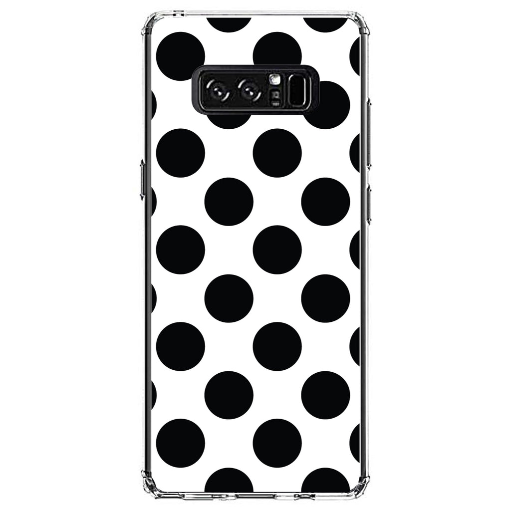 Black & White Polka Dots Clear Shockproof iPhone Case, view 12