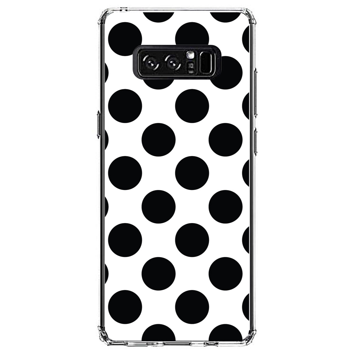 Black & White Polka Dots Clear Shockproof iPhone Case, view 12