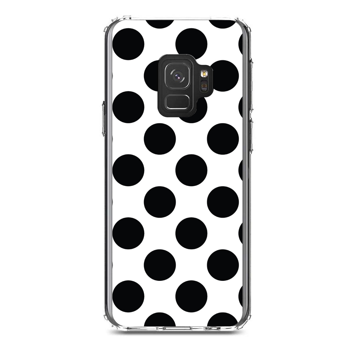 Black & White Polka Dots Clear Shockproof iPhone Case, view 19