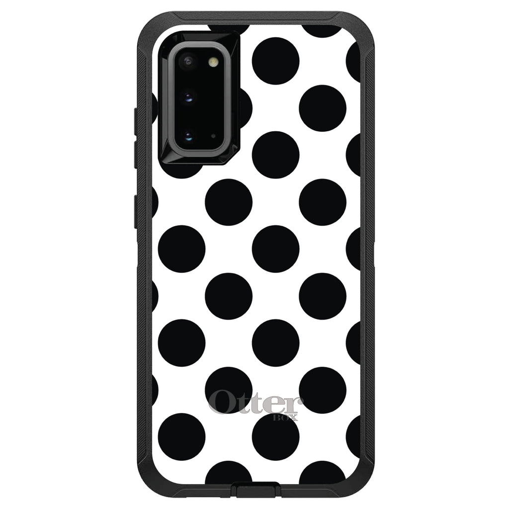 Black & White Polka Dots OtterBox Defender Case for iPhone & Galaxy, view 6