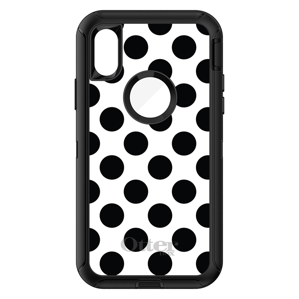 Black & White Polka Dots OtterBox Defender Case for iPhone & Galaxy, view 3