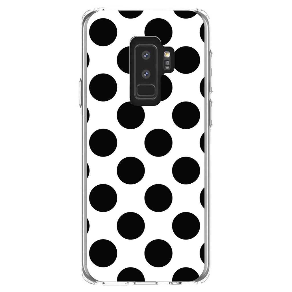 Black & White Polka Dots Clear Shockproof iPhone Case, view 20
