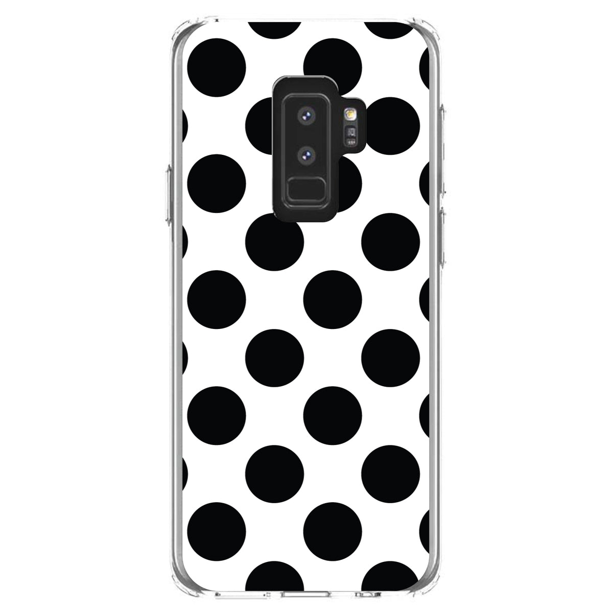 Black & White Polka Dots Clear Shockproof iPhone Case, view 20
