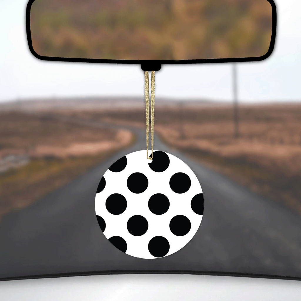 Black & White Polka Dots Ceramic Ornament, view 3