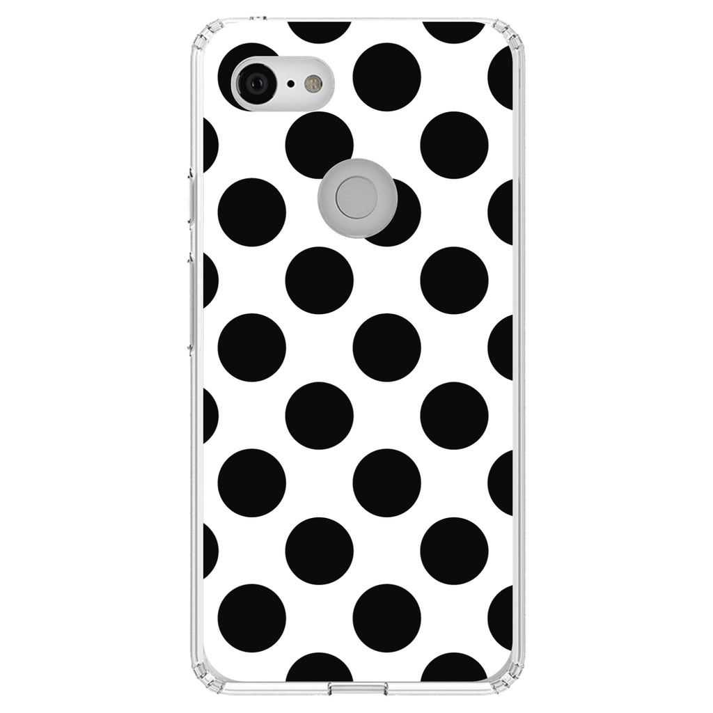 Black & White Polka Dots Clear Shockproof iPhone Case, view 21