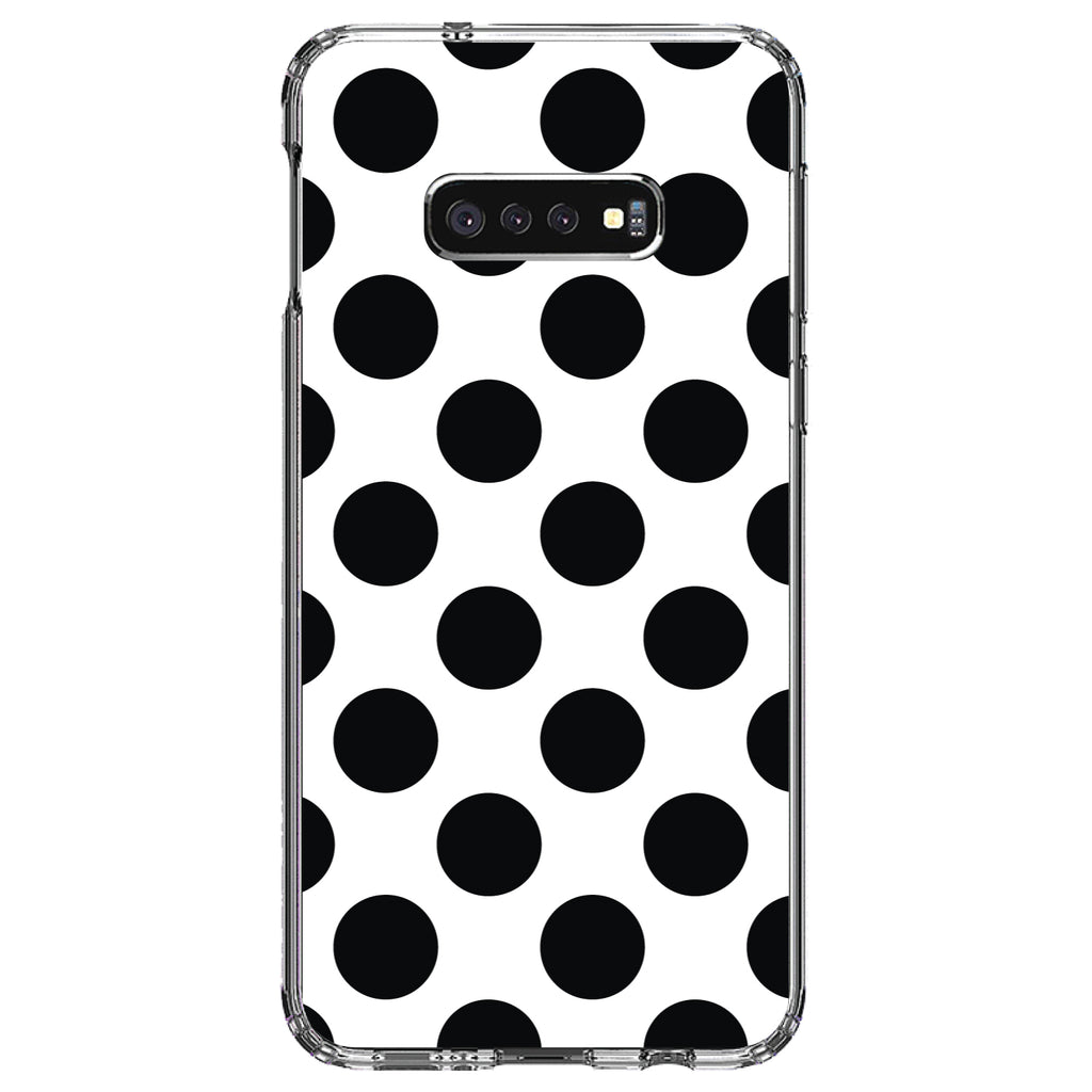 Black & White Polka Dots Clear Shockproof iPhone Case, view 18