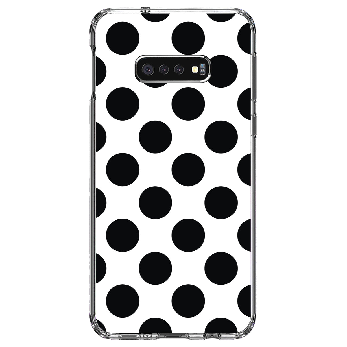 Black & White Polka Dots Clear Shockproof iPhone Case, view 18
