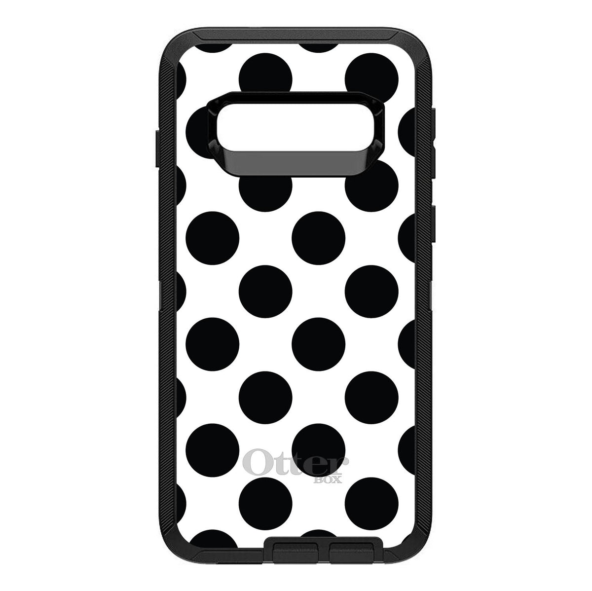 Black & White Polka Dots OtterBox Defender Case for iPhone & Galaxy, view 7