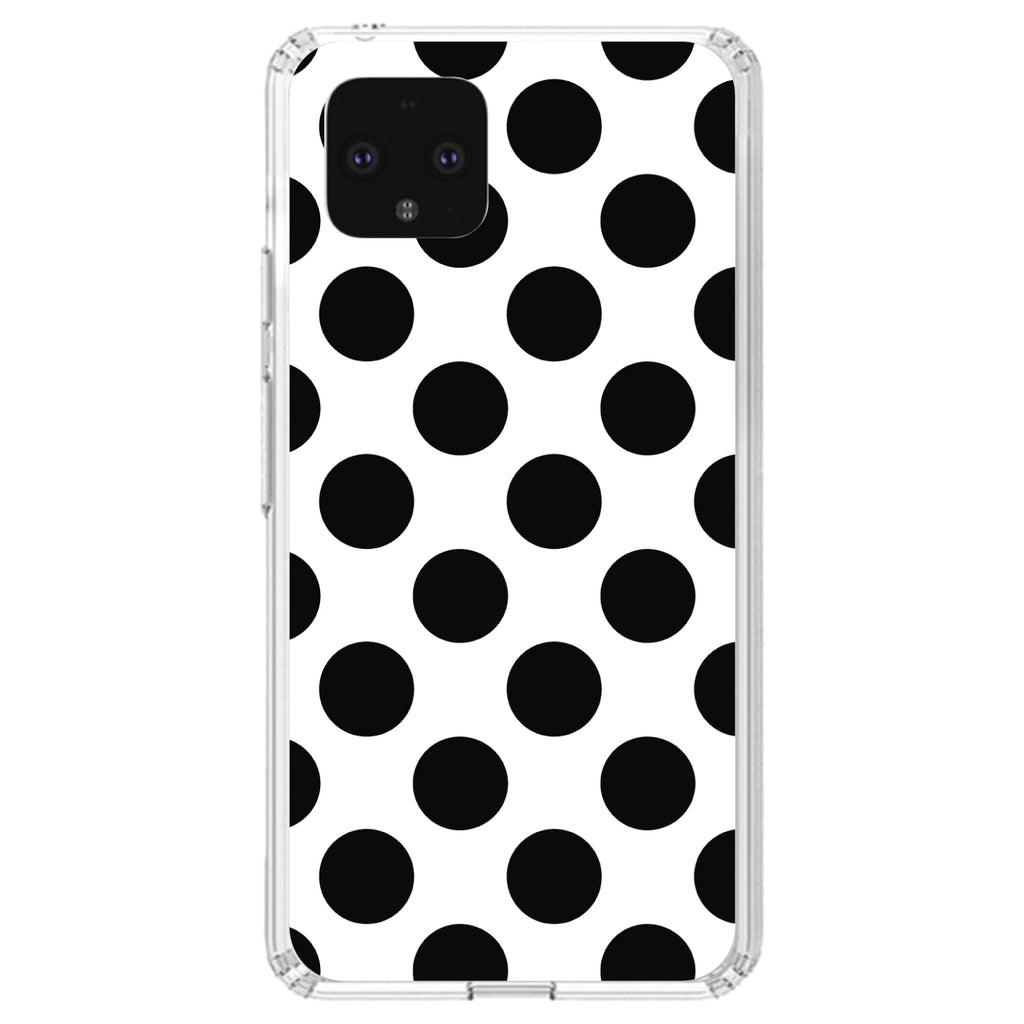 Black & White Polka Dots Clear Shockproof iPhone Case, view 24