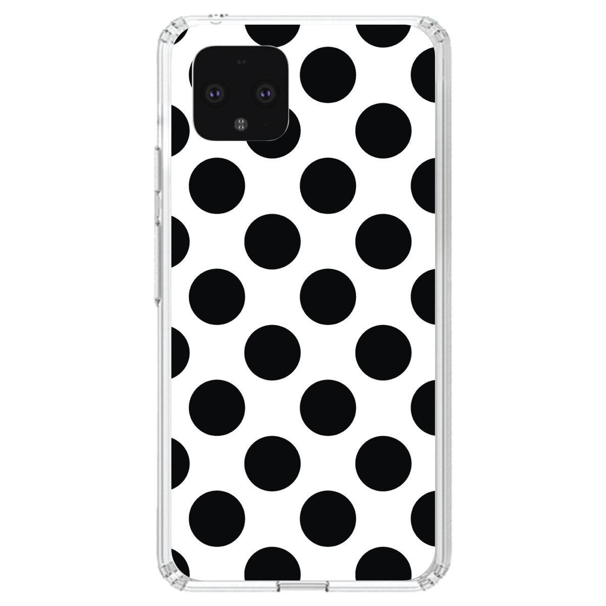 Black & White Polka Dots Clear Shockproof iPhone Case, view 24