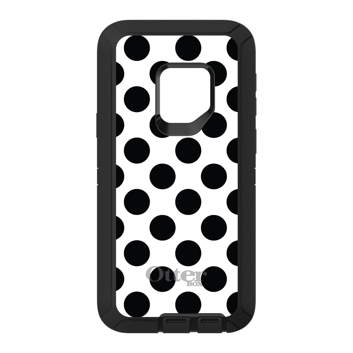 Black & White Polka Dots OtterBox Defender Case for iPhone & Galaxy, view 9