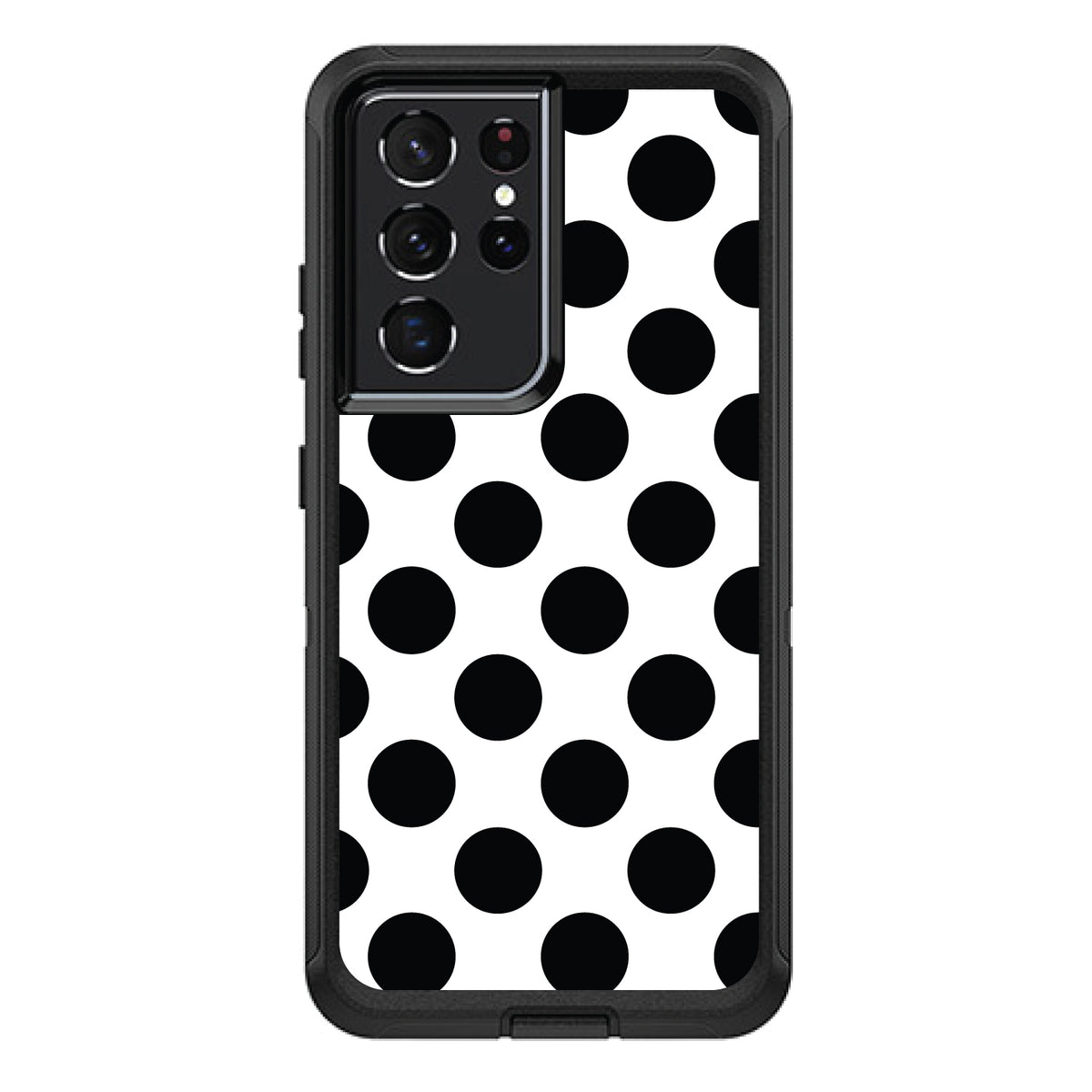 Black & White Polka Dots OtterBox Defender Case for iPhone & Galaxy, view 5