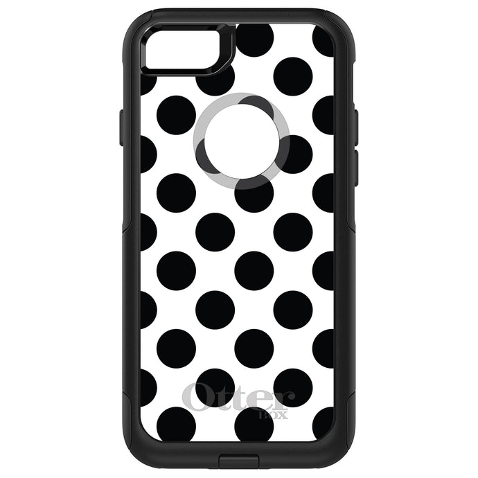 DistinctInk OtterBox Commuter Series Case for Apple iPhone or Samsung Galaxy - Black & White Polka Dots