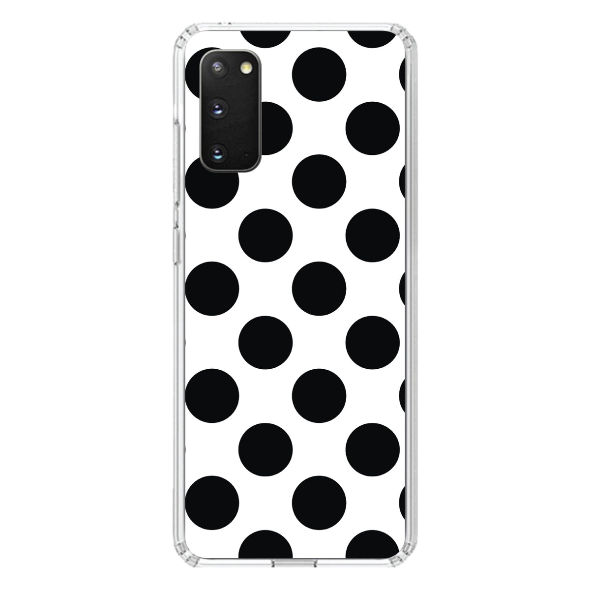Black & White Polka Dots Clear Shockproof iPhone Case, view 15