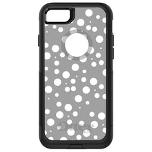 DistinctInk OtterBox Commuter Series Case for Apple iPhone or Samsung Galaxy - Silver White Bubbles Polka Dots