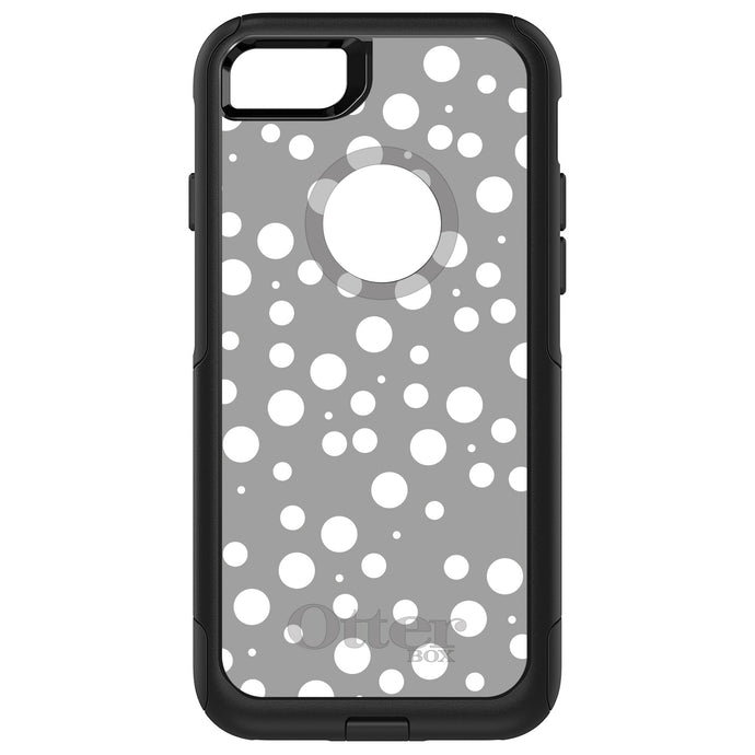 DistinctInk OtterBox Commuter Series Case for Apple iPhone or Samsung Galaxy - Silver White Bubbles Polka Dots