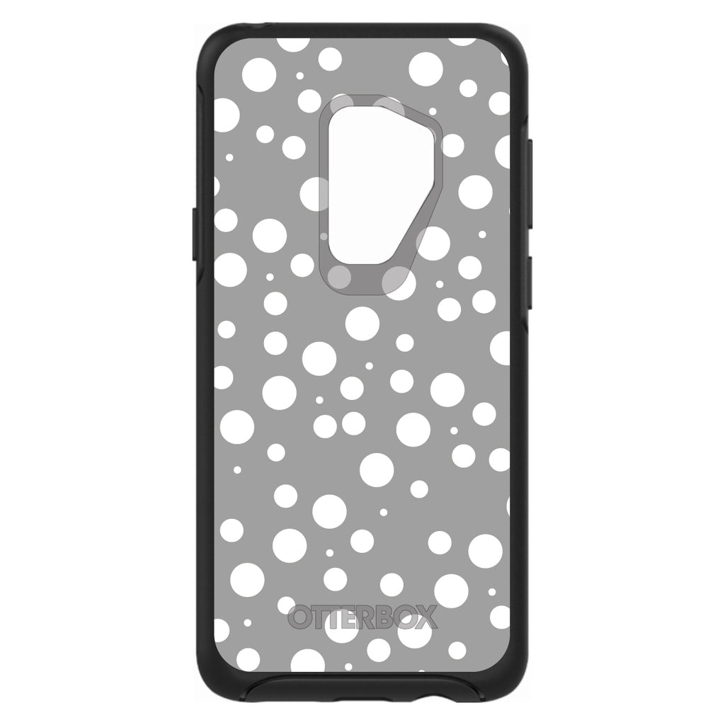 Silver White Bubbles Polka Dots OtterBox Symmetry Case for iPhone & Galaxy, view 9