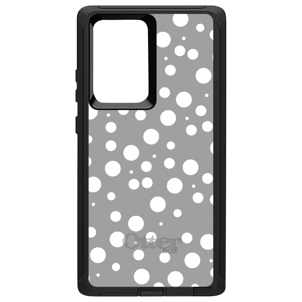 Silver White Bubbles Polka Dots OtterBox Defender Case for iPhone & Galaxy, view 13