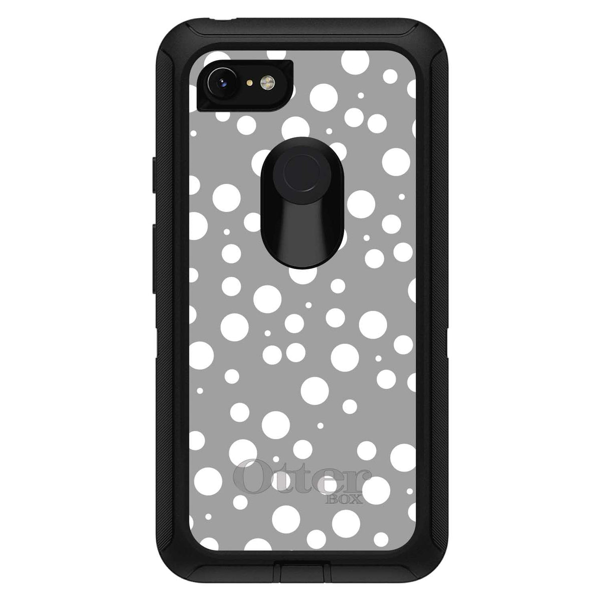 Silver White Bubbles Polka Dots OtterBox Defender Case for iPhone & Galaxy, view 18