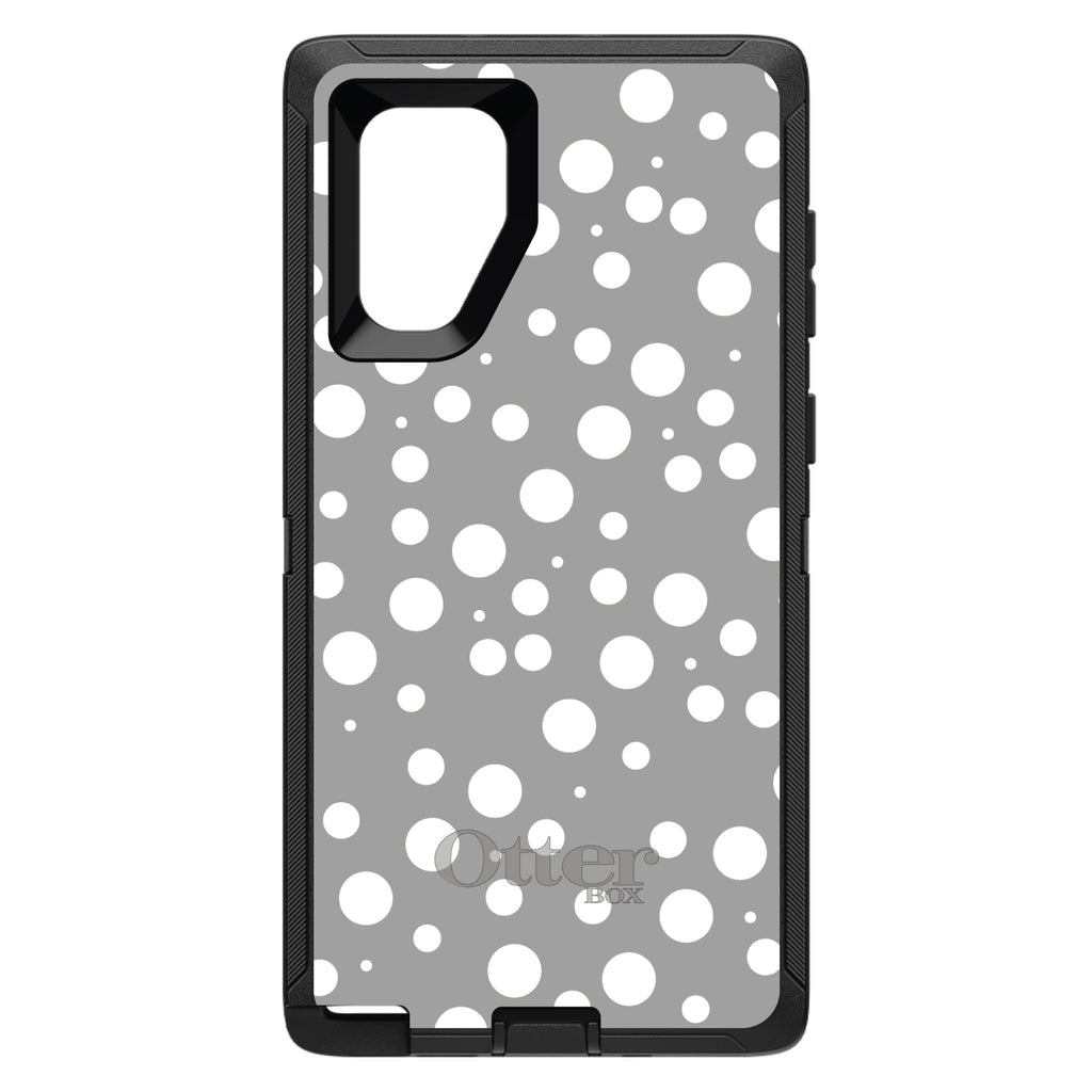 Silver White Bubbles Polka Dots OtterBox Defender Case for iPhone & Galaxy, view 14
