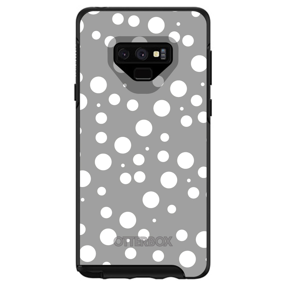 Silver White Bubbles Polka Dots OtterBox Symmetry Case for iPhone & Galaxy, view 13