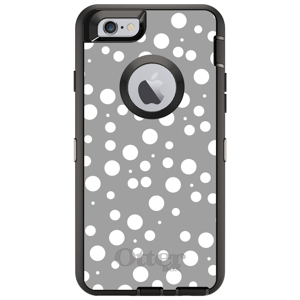 Silver White Bubbles Polka Dots OtterBox Defender Case for iPhone & Galaxy, view 4