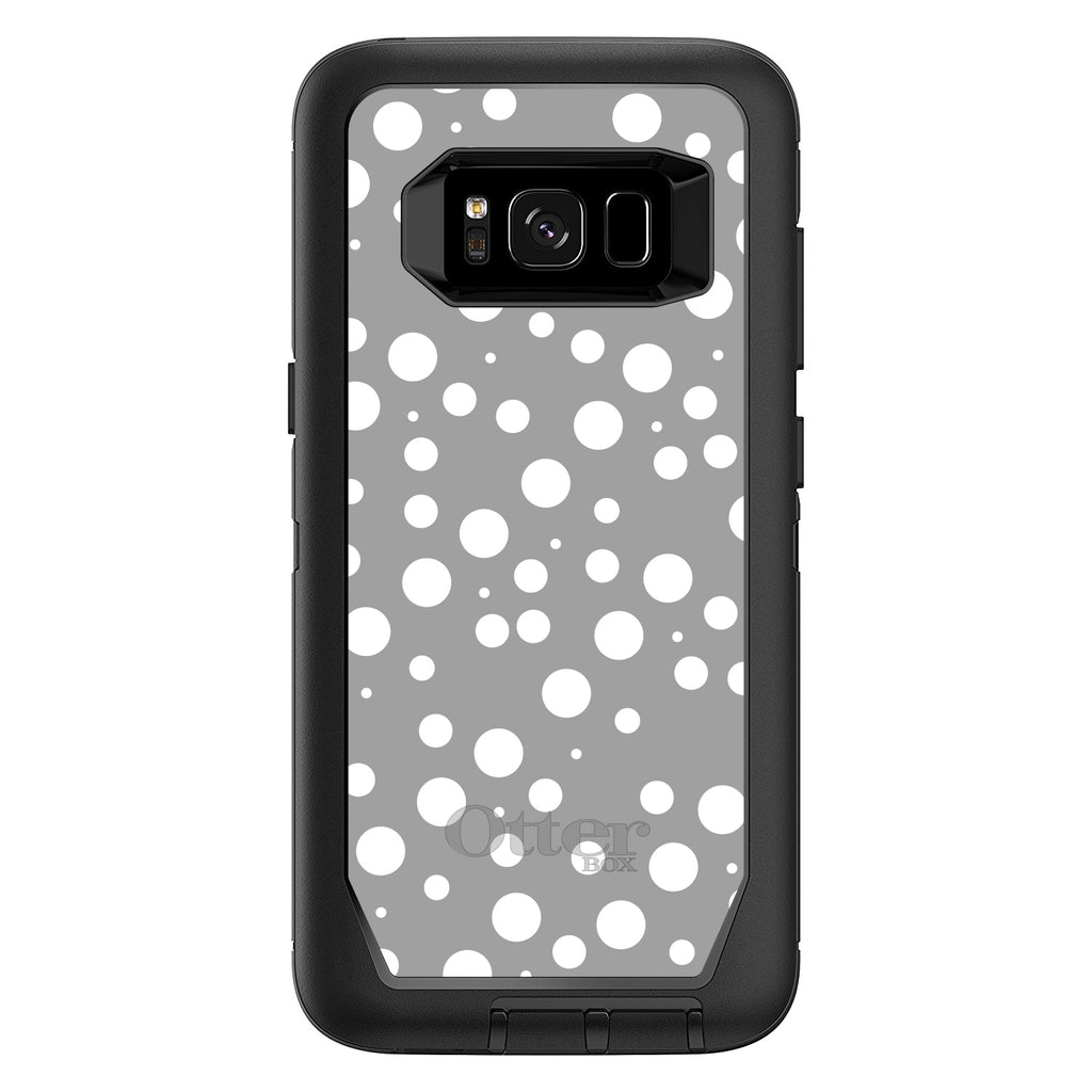 Silver White Bubbles Polka Dots OtterBox Defender Case for iPhone & Galaxy, view 12